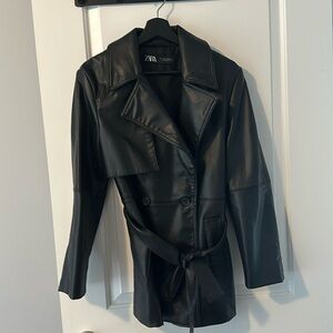 Zara Leather Trench Coat